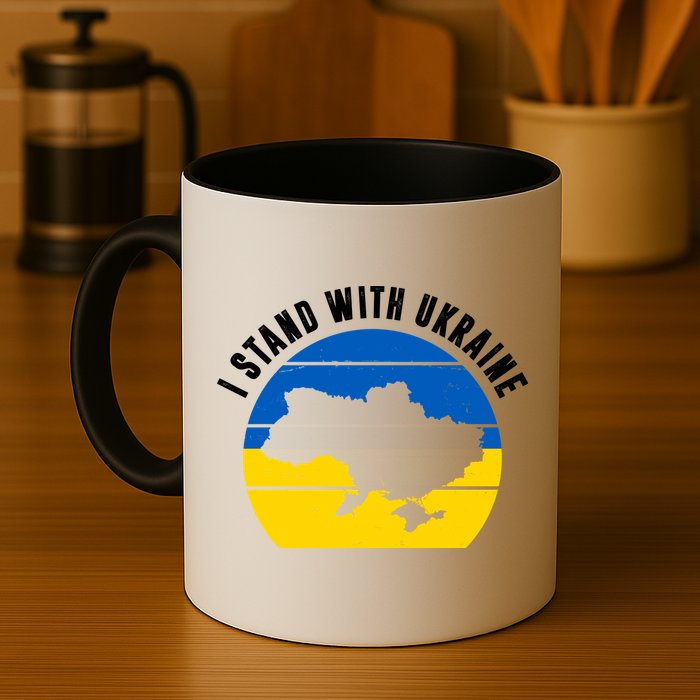 I Stand With Ukraine Ukrainian Map Mug