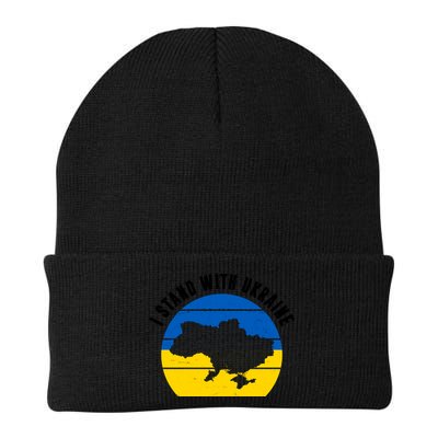 I Stand With Ukraine Ukrainian Map Beanie