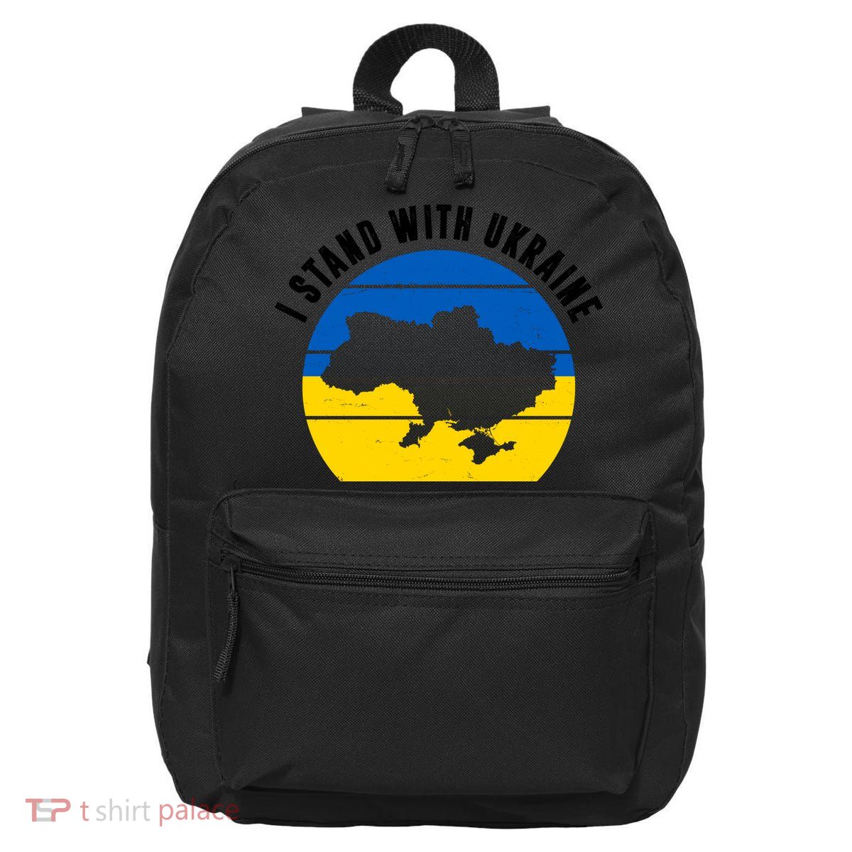 I Stand With Ukraine Ukrainian Map 16 in Basic Backpack