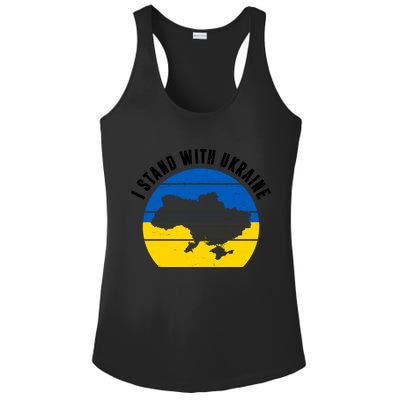 I Stand With Ukraine Ukrainian Map Ladies PosiCharge Competitor Racerback Tank
