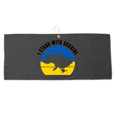 I Stand With Ukraine Ukrainian Map Large Microfiber Waffle Golf Towel