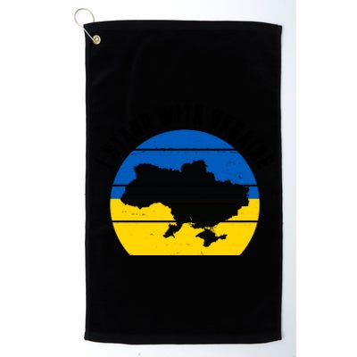 I Stand With Ukraine Ukrainian Map Platinum Collection Golf Towel