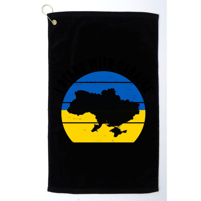 I Stand With Ukraine Ukrainian Map Golf Towel