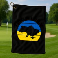 I Stand With Ukraine Ukrainian Map Golf Towel