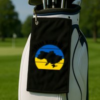 I Stand With Ukraine Ukrainian Map Golf Towel