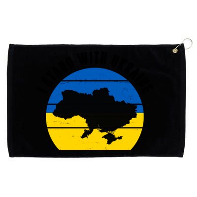 I Stand With Ukraine Ukrainian Map Grommeted Golf Towel