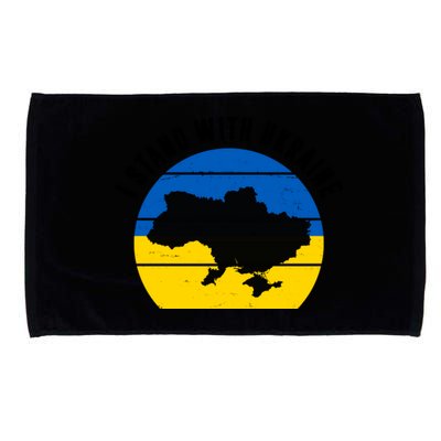 I Stand With Ukraine Ukrainian Map Microfiber Hand Towel