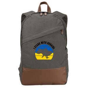 I Stand With Ukraine Ukrainian Map Cotton Canvas Backpack