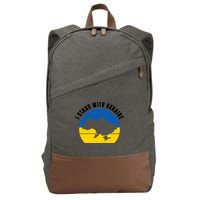 I Stand With Ukraine Ukrainian Map Cotton Canvas Backpack