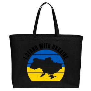 I Stand With Ukraine Ukrainian Map Cotton Canvas Jumbo Tote