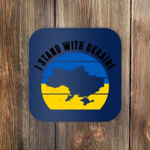 I Stand With Ukraine Ukrainian Map Coaster