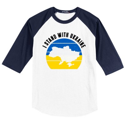 I Stand With Ukraine Ukrainian Map Baseball Sleeve Shirt