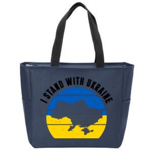 I Stand With Ukraine Ukrainian Map Zip Tote Bag