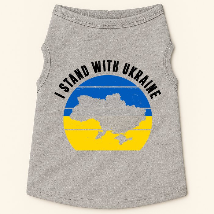 I Stand With Ukraine Ukrainian Map Doggie Tank