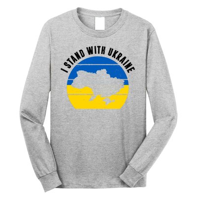 I Stand With Ukraine Ukrainian Map Long Sleeve Shirt