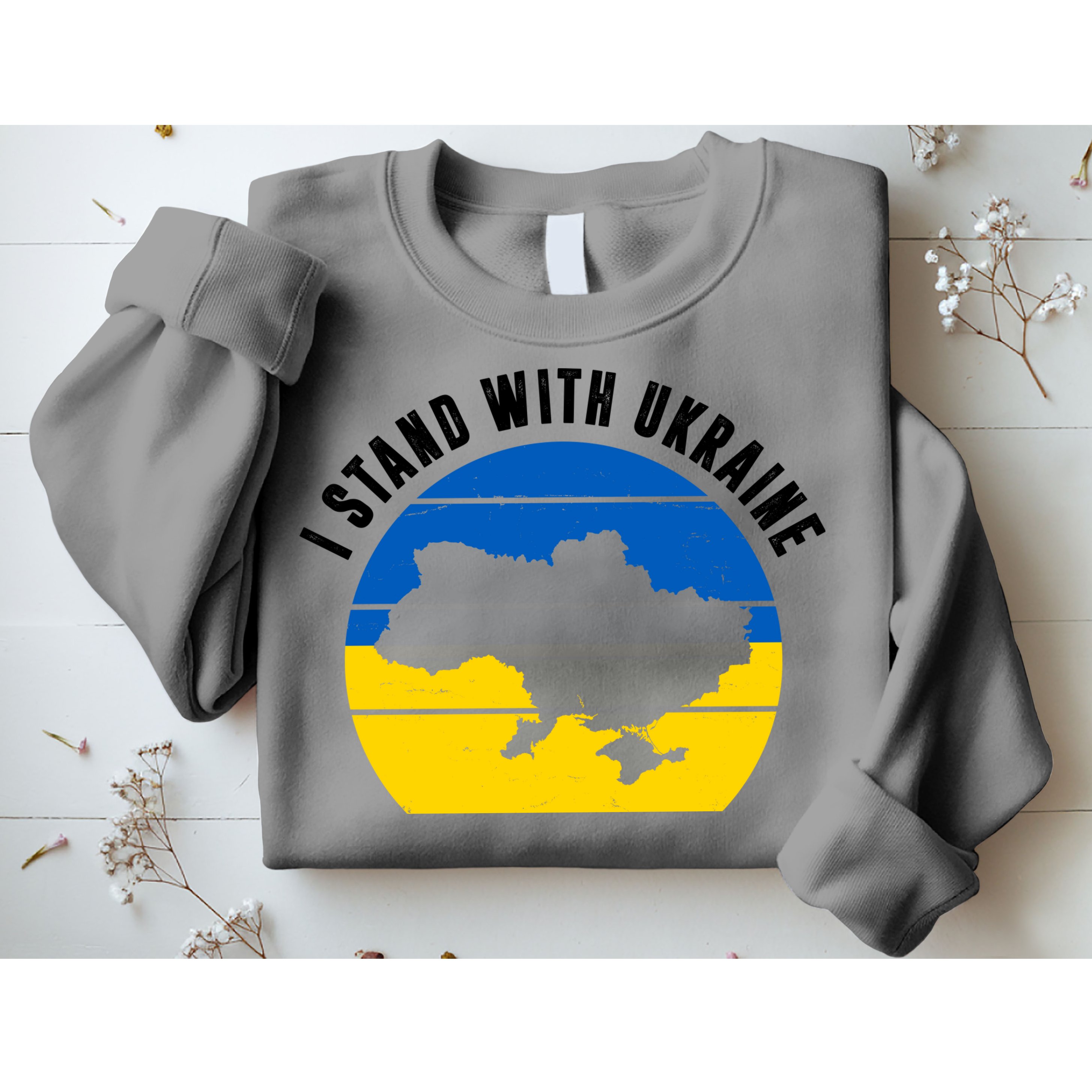 I Stand With Ukraine Ukrainian Map Sweatshirt
