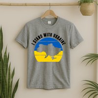 I Stand With Ukraine Ukrainian Map T-Shirt
