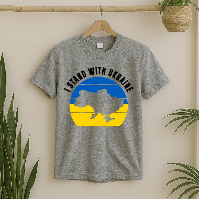 I Stand With Ukraine Ukrainian Map T-Shirt
