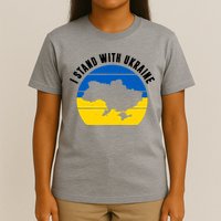 I Stand With Ukraine Ukrainian Map T-Shirt