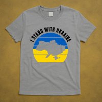 I Stand With Ukraine Ukrainian Map T-Shirt