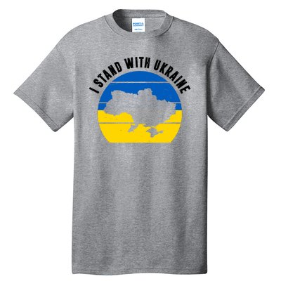 I Stand With Ukraine Ukrainian Map Tall T-Shirt