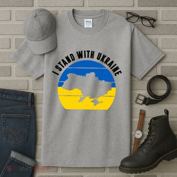 I Stand With Ukraine Ukrainian Map Tall T-Shirt