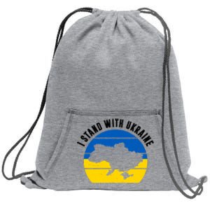 I Stand With Ukraine Ukrainian Map Sweatshirt Cinch Pack Bag