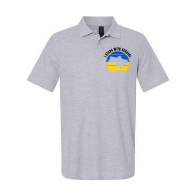 I Stand With Ukraine Ukrainian Map Softstyle Adult Sport Polo