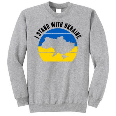 I Stand With Ukraine Ukrainian Map Tall Sweatshirt