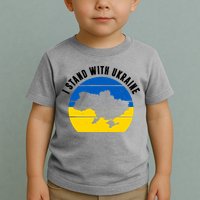I Stand With Ukraine Ukrainian Map Toddler T-Shirt