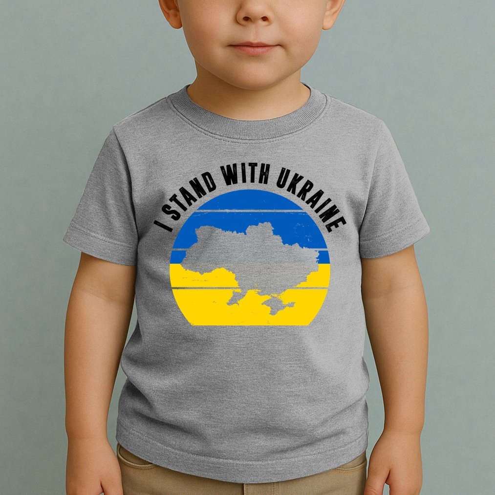 I Stand With Ukraine Ukrainian Map Toddler T-Shirt