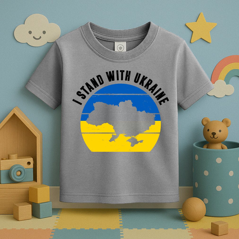 I Stand With Ukraine Ukrainian Map Toddler T-Shirt