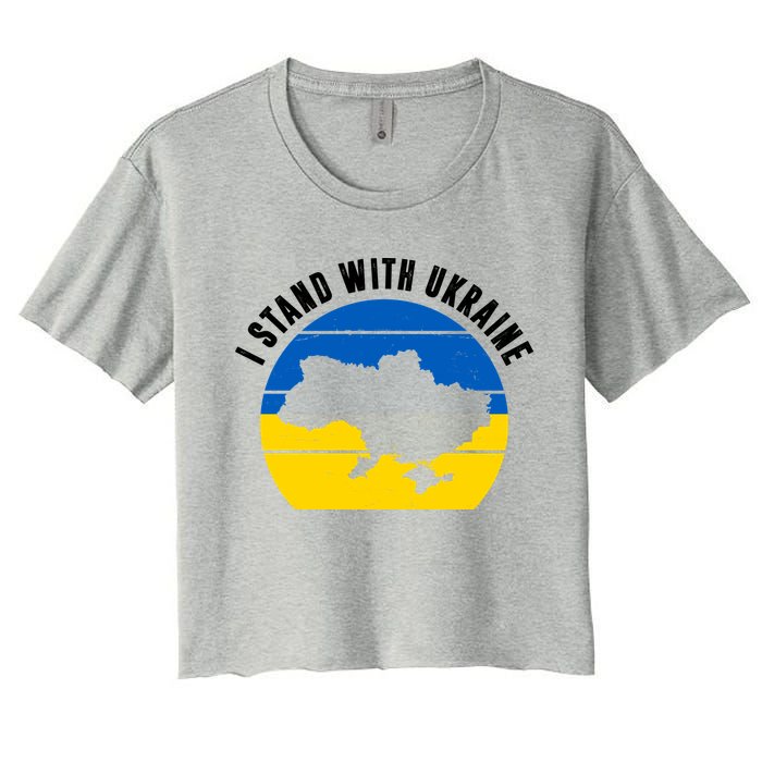 I Stand With Ukraine Ukrainian Map Crop Top