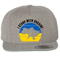 I Stand With Ukraine Ukrainian Map Wool Snapback Cap