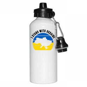 I Stand With Ukraine Ukrainian Map Aluminum Water Bottle