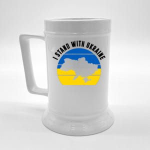 I Stand With Ukraine Ukrainian Map Beer Stein