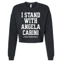 I Stand With Angela Carini Boxer Protect Female Boxing Premium Cropped Pullover Crew