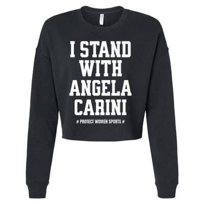 I Stand With Angela Carini Boxer Protect Female Boxing Premium Cropped Pullover Crew