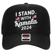 I Stand With Kamala Harris For President 2024 Election High Crown Mesh Back Trucker Hat