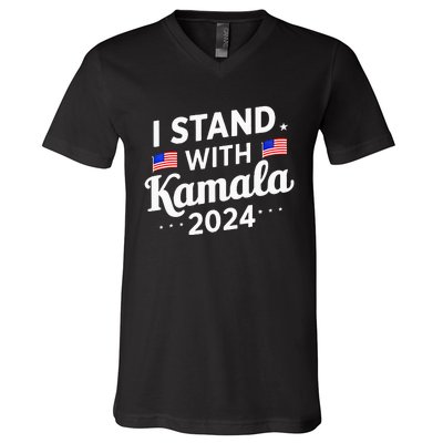 I Stand With Kamala Harris For President 2024 Election V-Neck T-Shirt