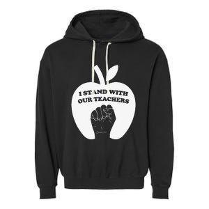 I Stand With Our Teachers & Stand Against Book Banning! Garment-Dyed Fleece Hoodie