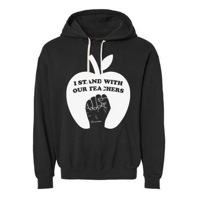 I Stand With Our Teachers & Stand Against Book Banning! Garment-Dyed Fleece Hoodie