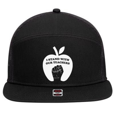I Stand With Our Teachers & Stand Against Book Banning! 7 Panel Mesh Trucker Snapback Hat