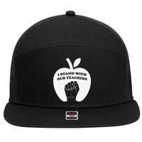 I Stand With Our Teachers & Stand Against Book Banning! 7 Panel Mesh Trucker Snapback Hat