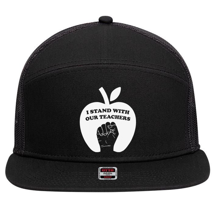 I Stand With Our Teachers & Stand Against Book Banning! 7 Panel Mesh Trucker Snapback Hat