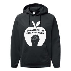 I Stand With Our Teachers & Stand Against Book Banning! Performance Fleece Hoodie