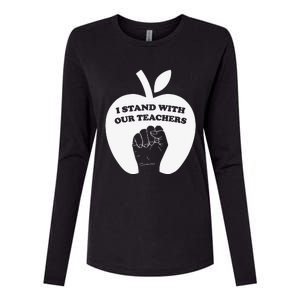 I Stand With Our Teachers & Stand Against Book Banning! Womens Cotton Relaxed Long Sleeve T-Shirt