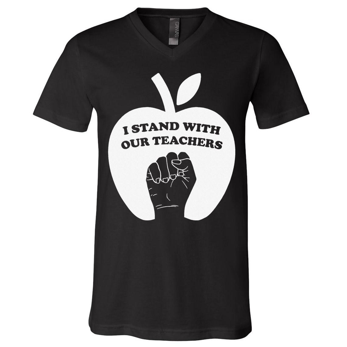 I Stand With Our Teachers & Stand Against Book Banning! V-Neck T-Shirt
