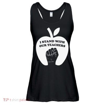 I Stand With Our Teachers & Stand Against Book Banning! Ladies Essential Flowy Tank