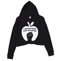 I Stand With Our Teachers & Stand Against Book Banning! Crop Fleece Hoodie